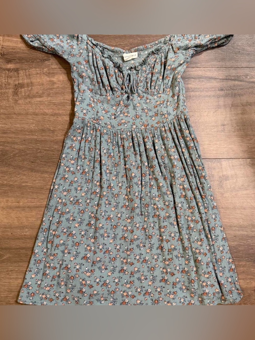 Aeropostale Blue Floral Smocked Mini Dress